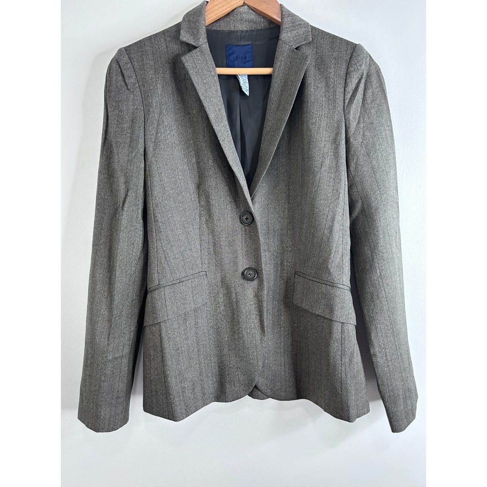 J Crew Womens Grey Wool Blazer Jacket Size 4 Career Office Capsule Preppy School